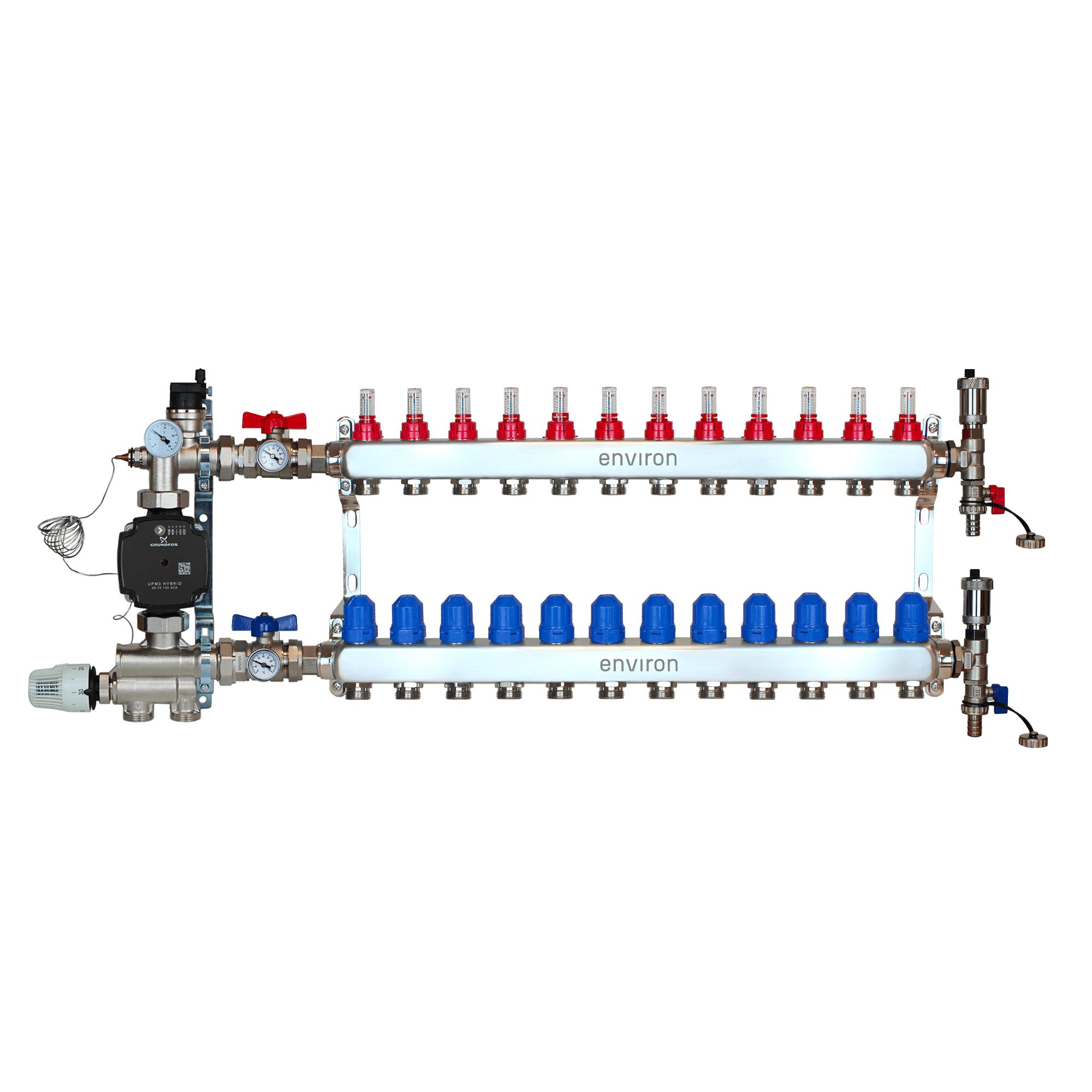 Festwertregelset M059 mit Grundfos UPM3 25/6 Hocheffizienzpumpe und Heizkreisverteiler und Zubehör