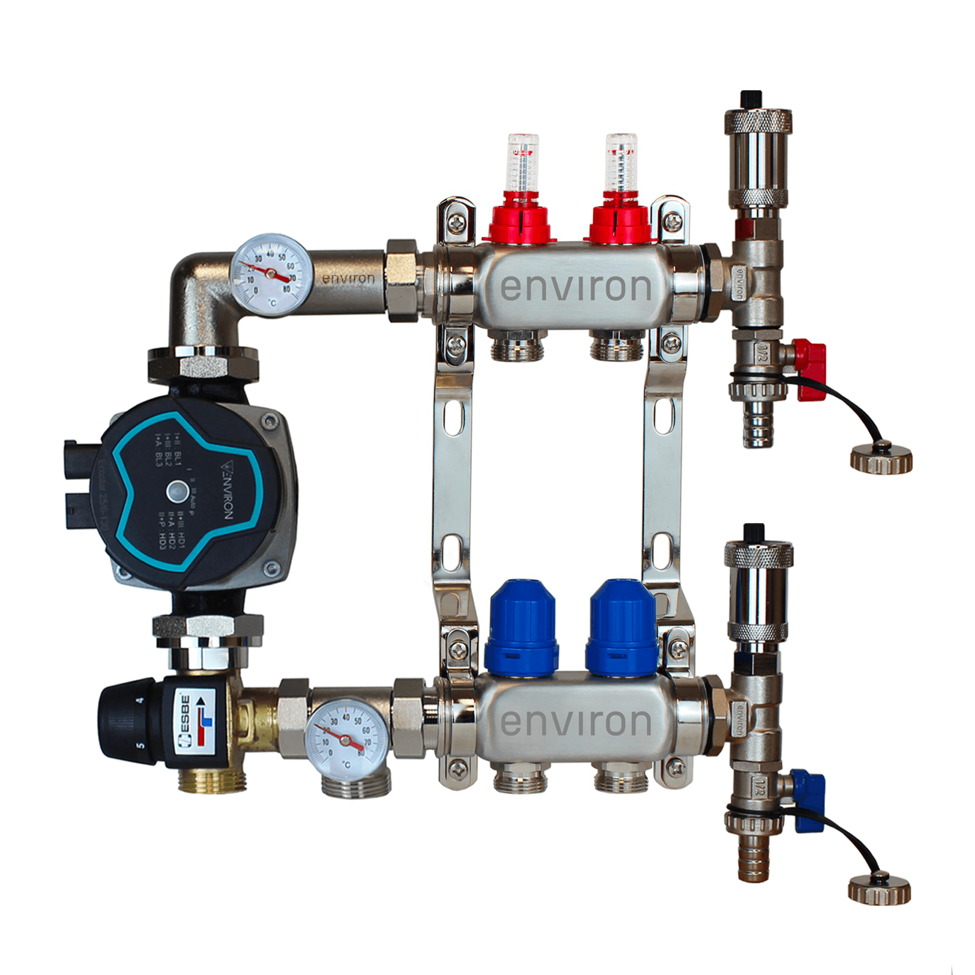 Festwertregelset M058 mit EcoStar 25/6 Hocheffizienzpumpe und Heizkreisverteiler und Zubehör