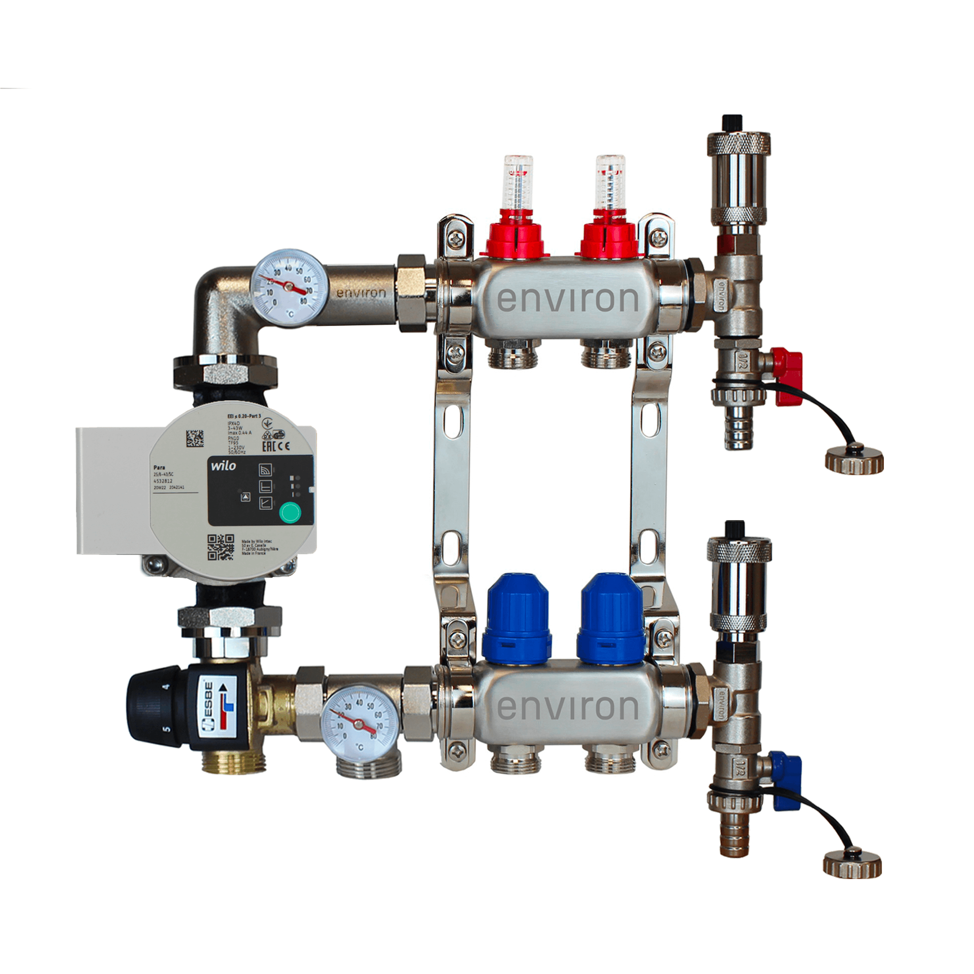 Festwertregelset M058 mit Wilo Para 25/6 Hocheffizienzpumpe und Heizkreisverteiler und Zubehör