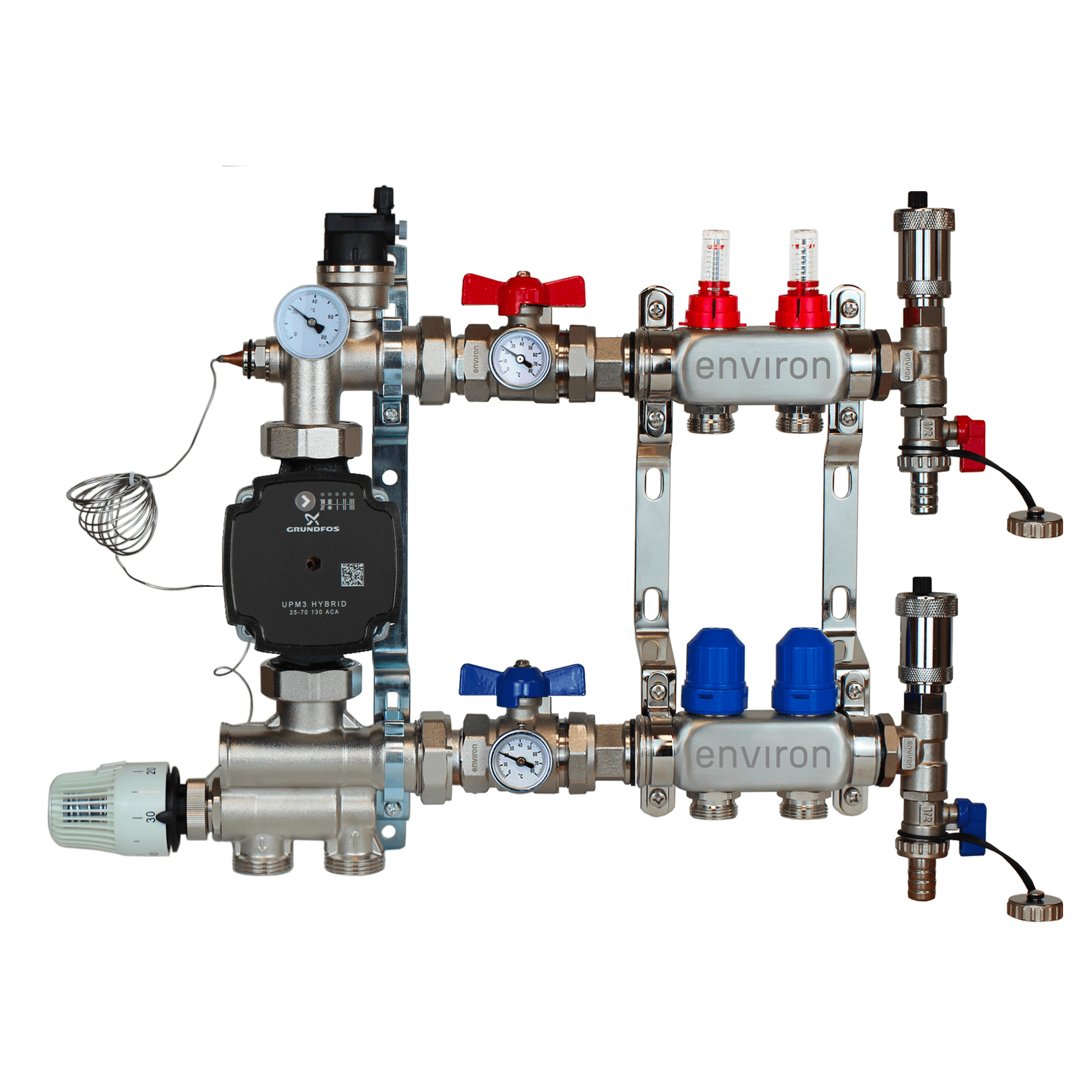 Festwertregelset M059 mit Grundfos UPM3 25/6 Hocheffizienzpumpe und Heizkreisverteiler und Zubehör