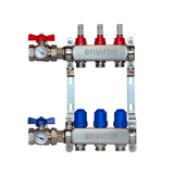 Distributeur de circuit de chauffage en acier inoxydable 2 à 12 voies avec kit de raccordement pour vanne à boisseau sphérique
