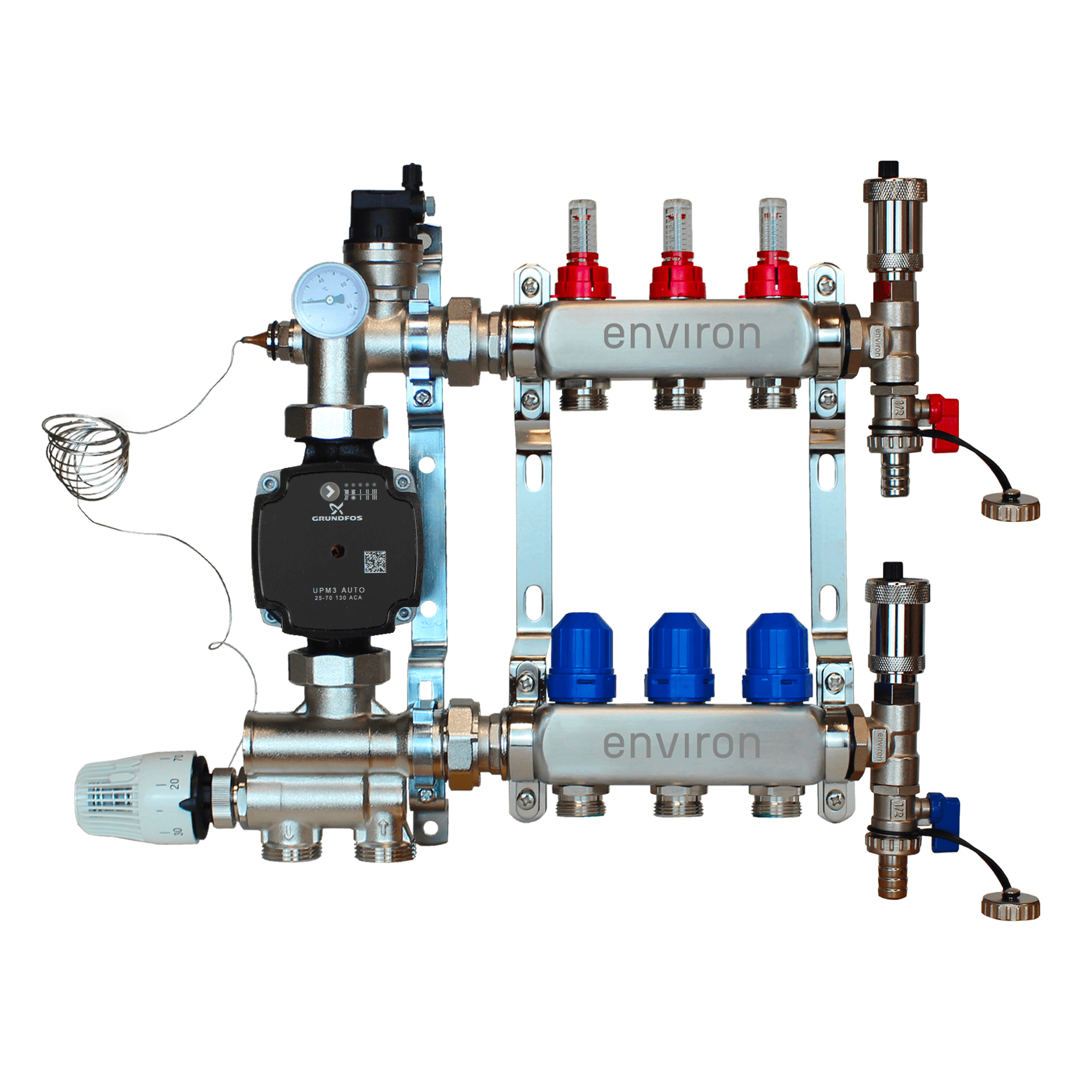 Festwertregelset M059 mit Grundfos UPM3 25/6 Hocheffizienzpumpe und Heizkreisverteiler und Zubehör