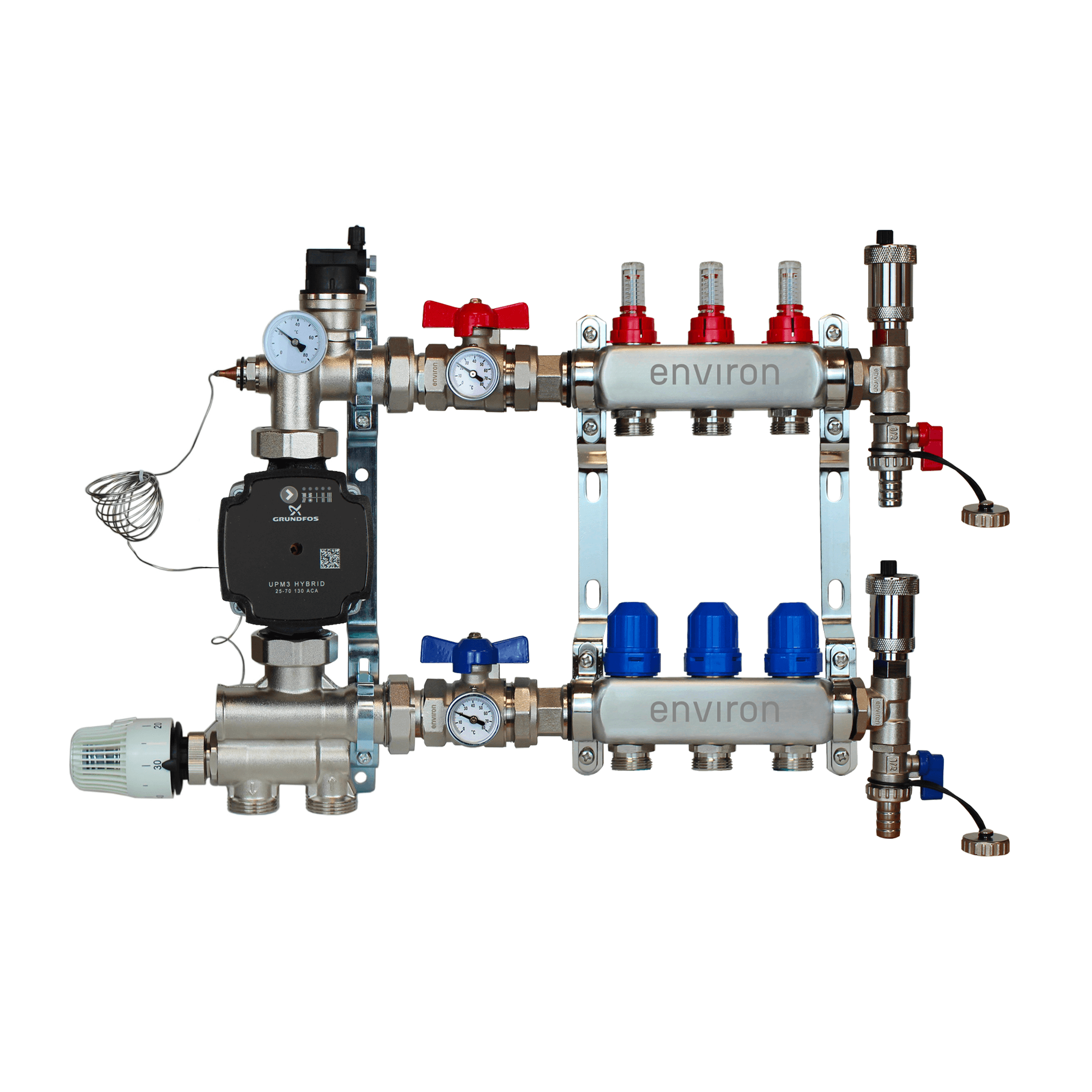 Festwertregelset M059 mit Grundfos UPM3 25/6 Hocheffizienzpumpe und Heizkreisverteiler und Zubehör