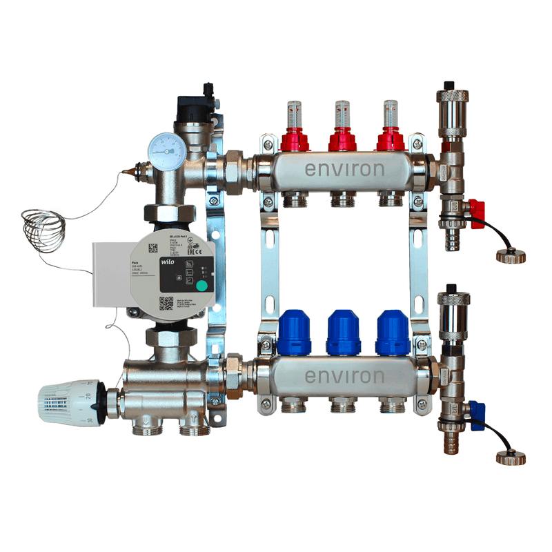 Festwertregelset M059 mit Wilo Para 25/6 Hocheffizienzpumpe und Heizkreisverteiler und Zubehör