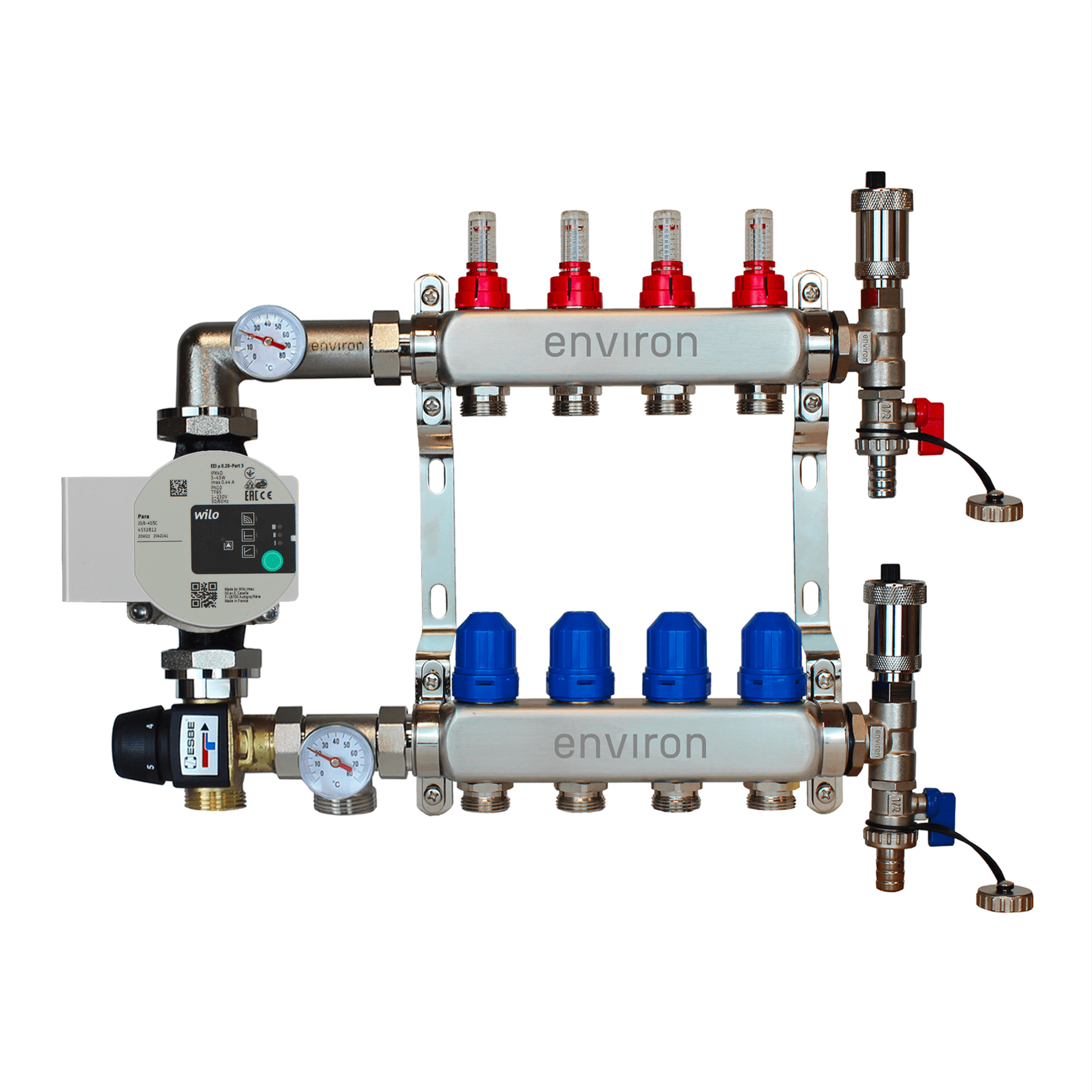 Festwertregelset M058 mit Wilo Para 25/6 Hocheffizienzpumpe und Heizkreisverteiler und Zubehör