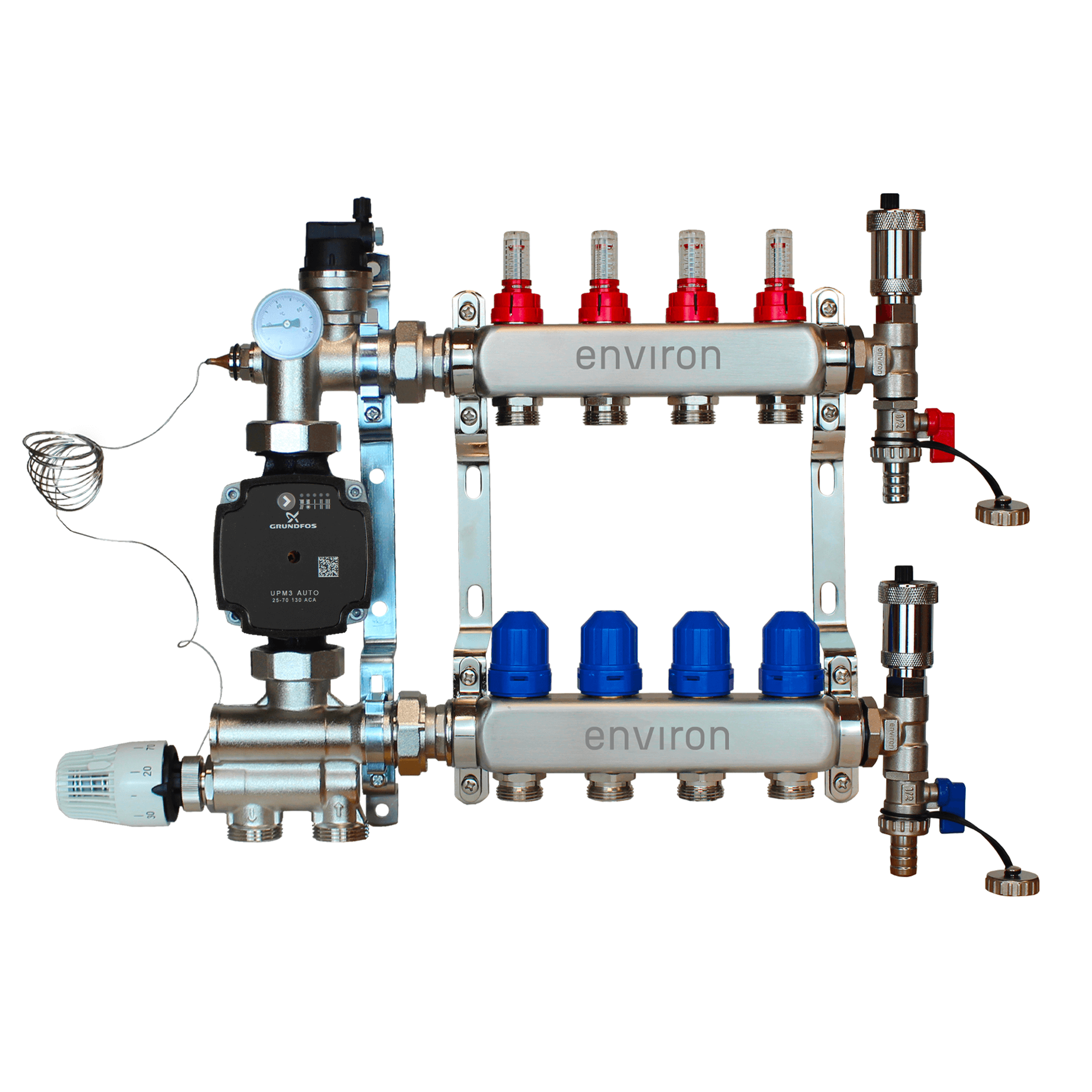 Festwertregelset M059 mit Grundfos UPM3 25/6 Hocheffizienzpumpe und Heizkreisverteiler und Zubehör