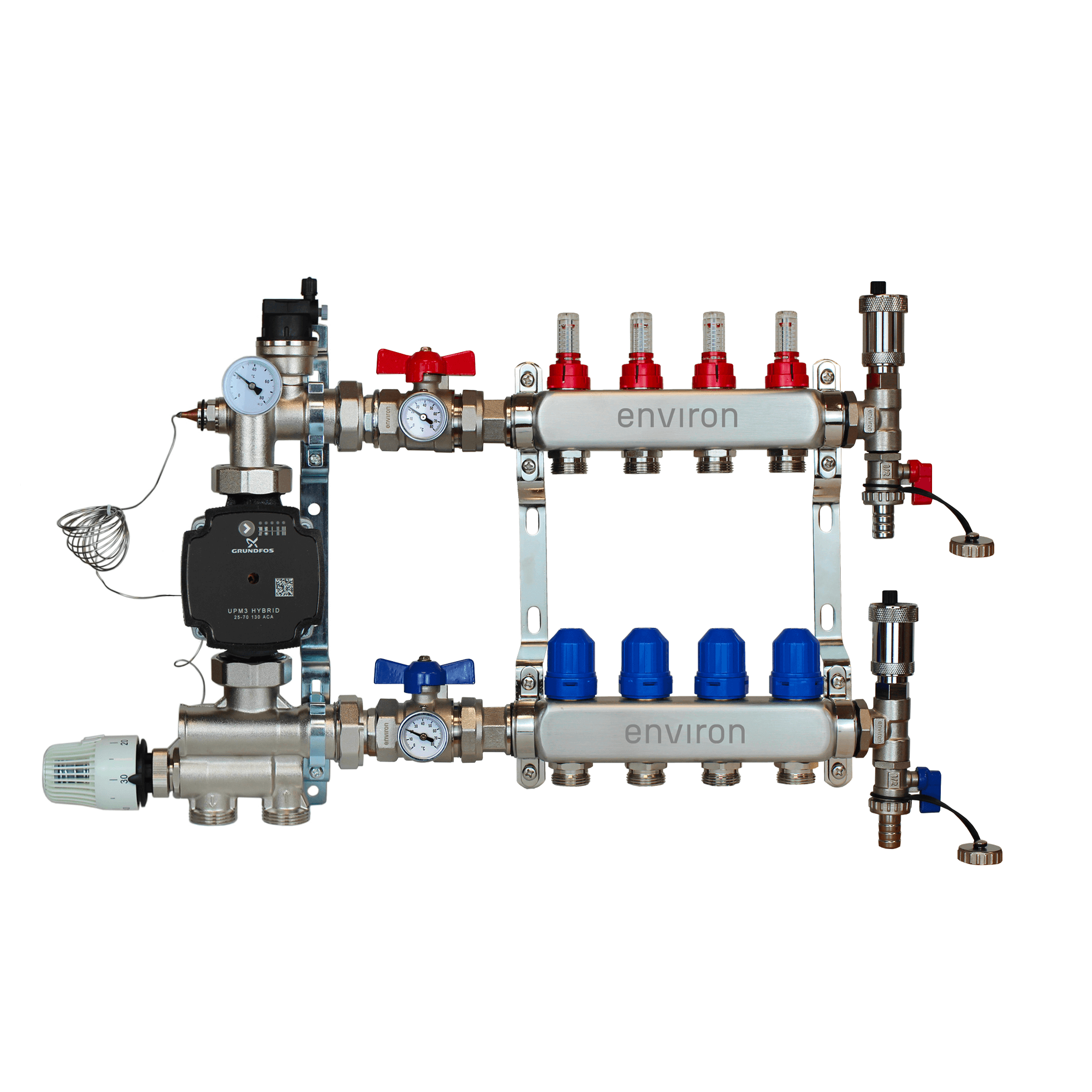 Festwertregelset M059 mit Grundfos UPM3 25/6 Hocheffizienzpumpe und Heizkreisverteiler und Zubehör