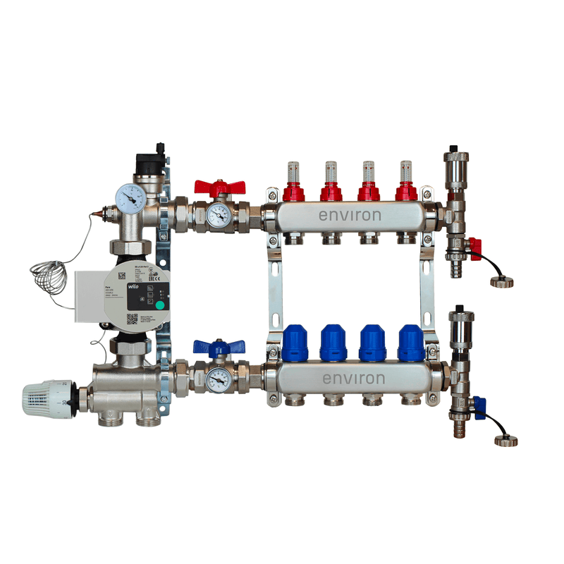 Festwertregelset M059 mit Wilo Para 25/6 Hocheffizienzpumpe und Heizkreisverteiler und Zubehör