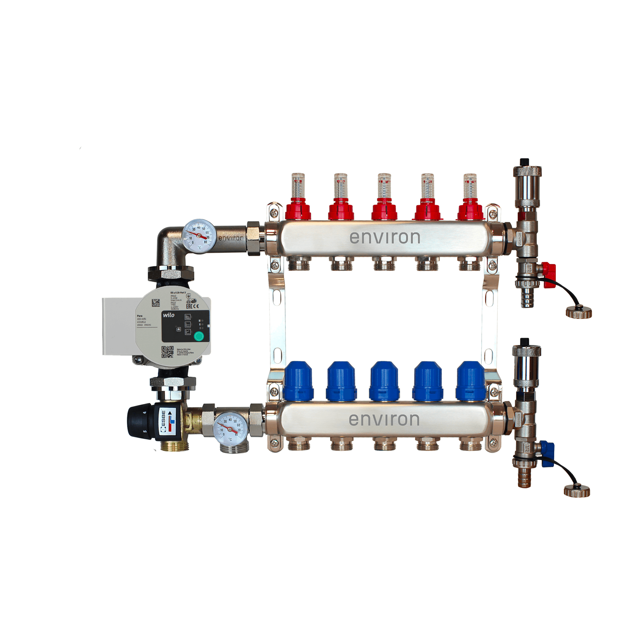 Festwertregelset M058 mit Wilo Para 25/6 Hocheffizienzpumpe und Heizkreisverteiler und Zubehör