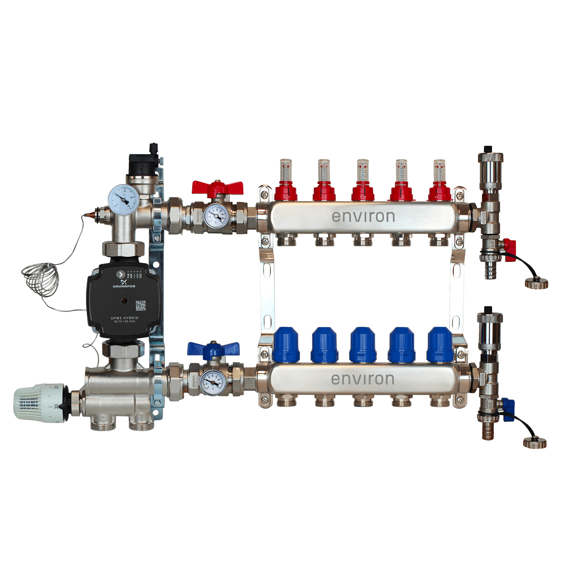 Festwertregelset M059 mit Grundfos UPM3 25/6 Hocheffizienzpumpe und Heizkreisverteiler und Zubehör