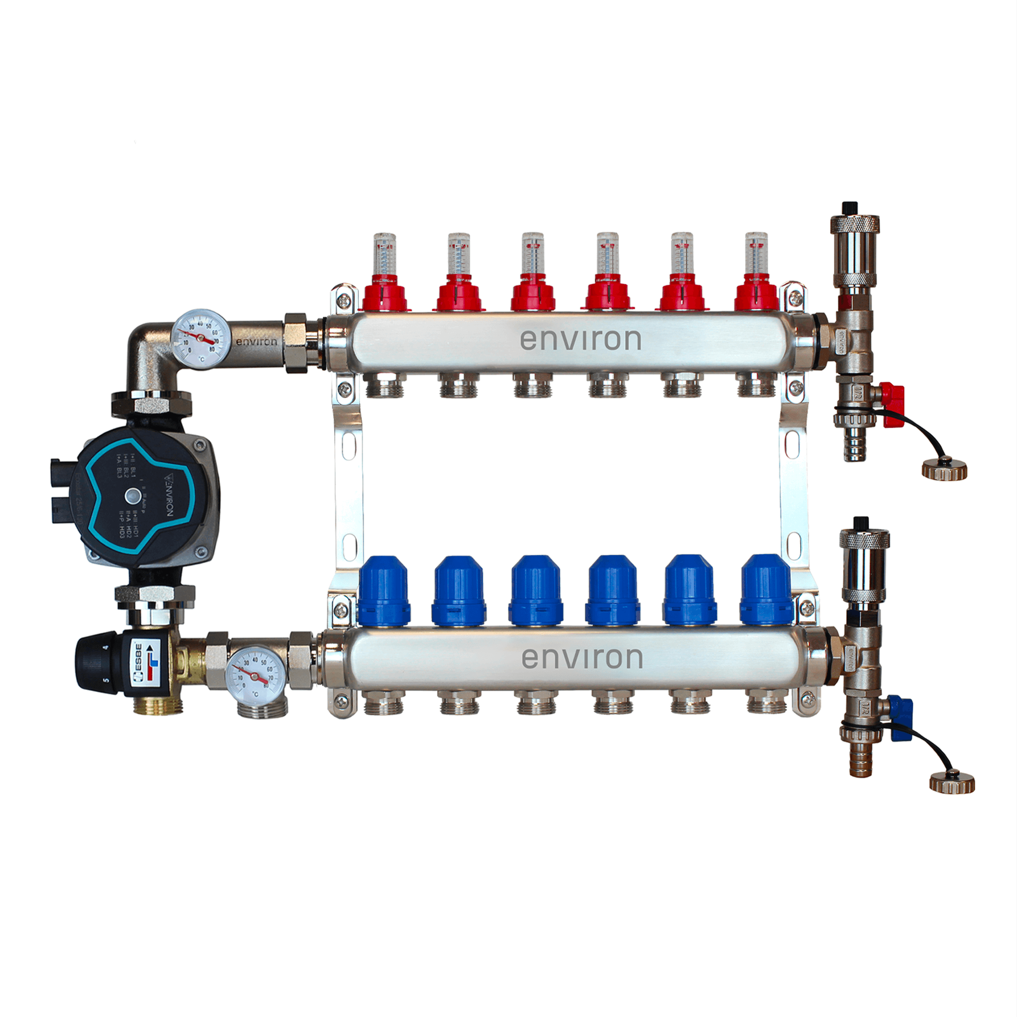 Festwertregelset M058 mit EcoStar 25/6 Hocheffizienzpumpe und Heizkreisverteiler und Zubehör