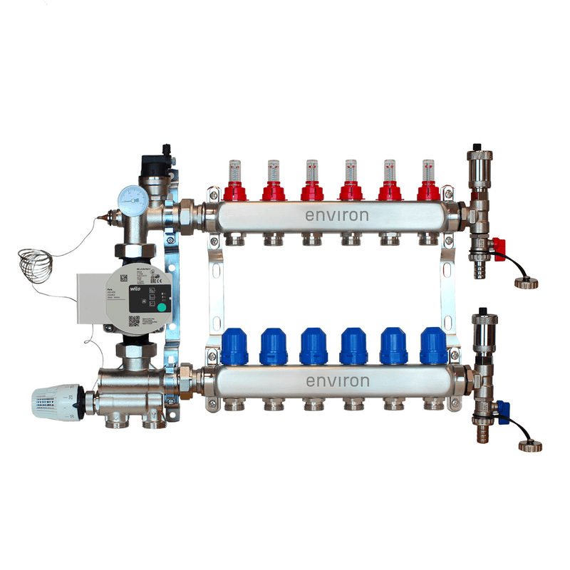 Festwertregelset M059 mit Wilo Para 25/6 Hocheffizienzpumpe und Heizkreisverteiler und Zubehör
