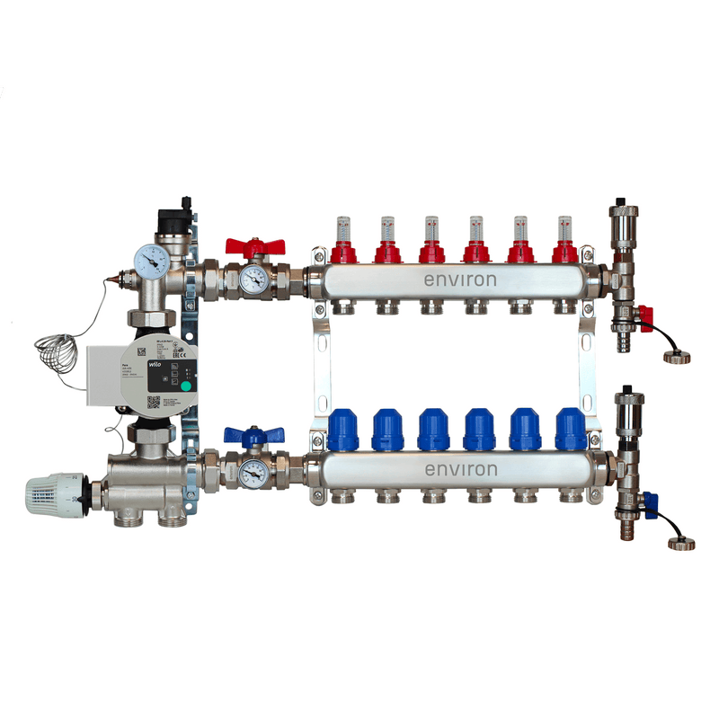 Festwertregelset M059 mit Wilo Para 25/6 Hocheffizienzpumpe und Heizkreisverteiler und Zubehör