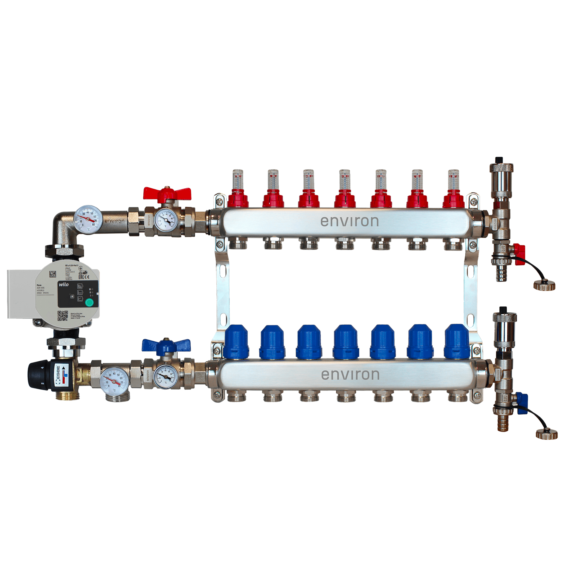 Festwertregelset M058 mit Wilo Para 25/6 Hocheffizienzpumpe und Heizkreisverteiler und Zubehör