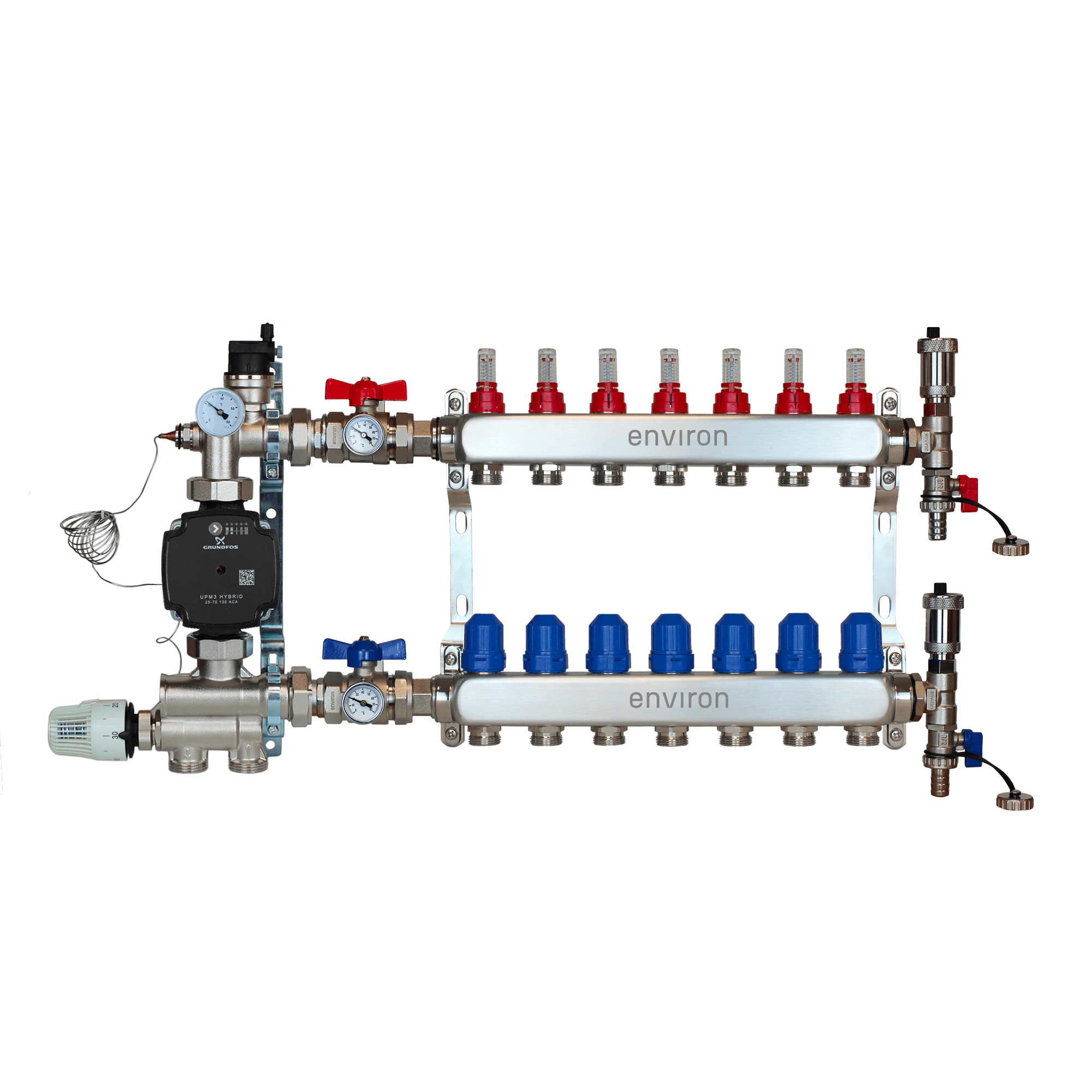 Festwertregelset M059 mit Grundfos UPM3 25/6 Hocheffizienzpumpe und Heizkreisverteiler und Zubehör