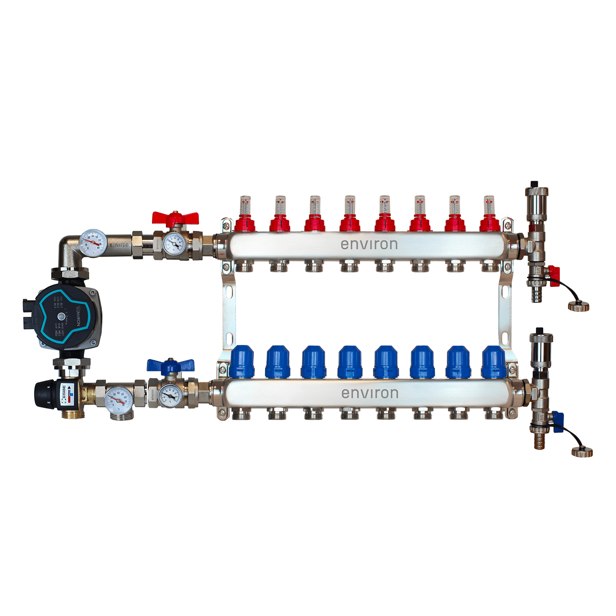 Festwertregelset M058 mit EcoStar 25/6 Hocheffizienzpumpe und Heizkreisverteiler und Zubehör