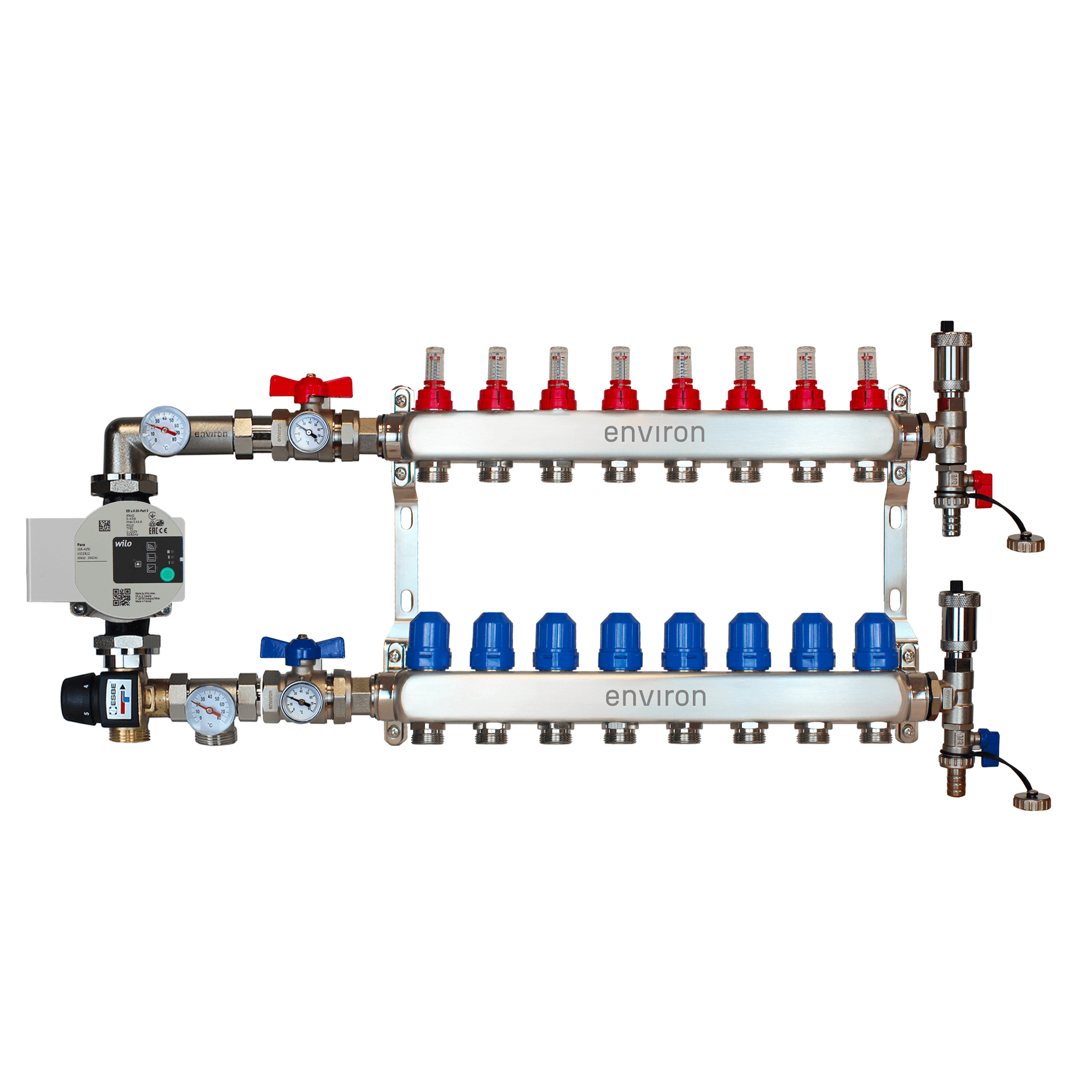 Festwertregelset M058 mit Wilo Para 25/6 Hocheffizienzpumpe und Heizkreisverteiler und Zubehör