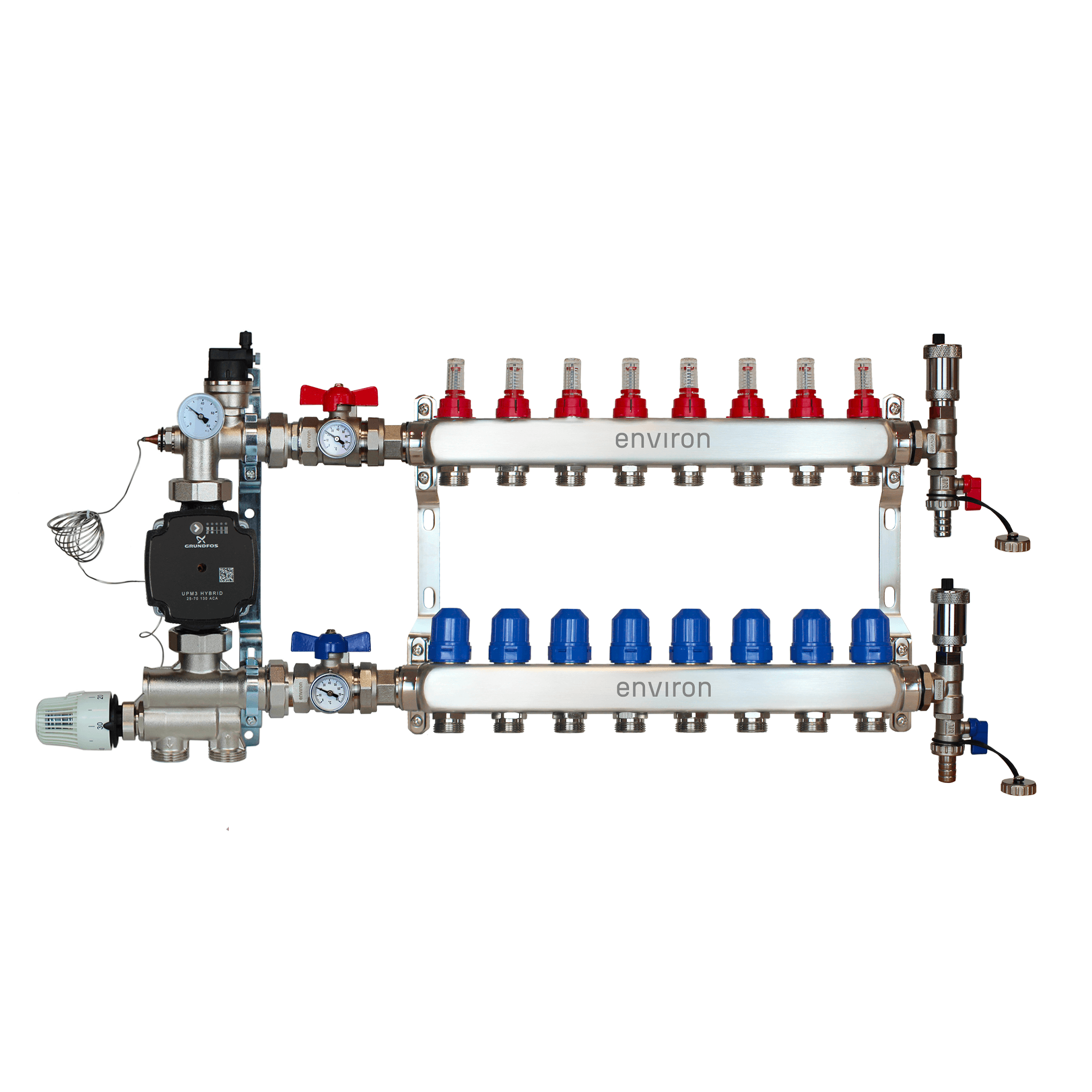 Festwertregelset M059 mit Grundfos UPM3 25/6 Hocheffizienzpumpe und Heizkreisverteiler und Zubehör