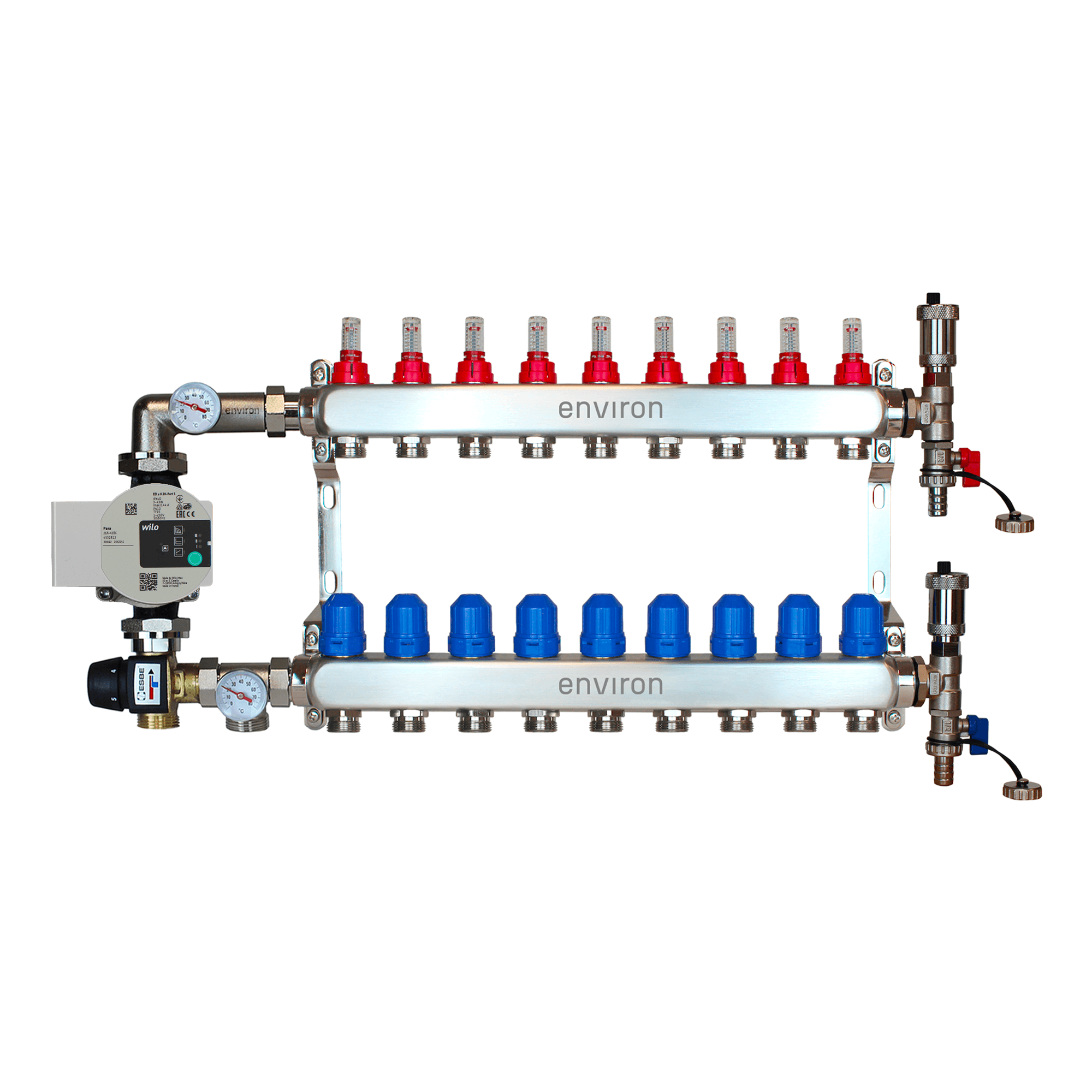 Festwertregelset M058 mit Wilo Para 25/6 Hocheffizienzpumpe und Heizkreisverteiler und Zubehör