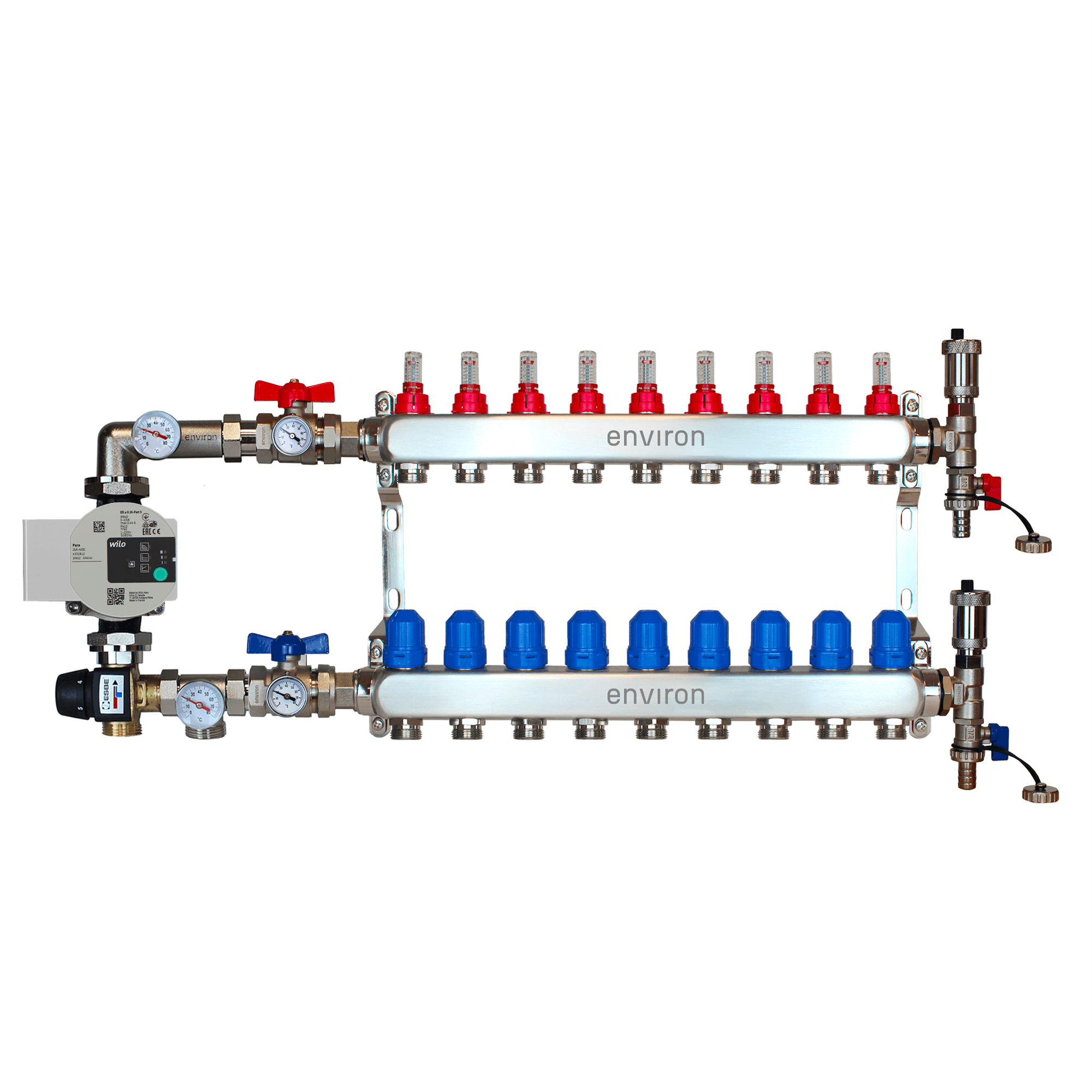 Festwertregelset M058 mit Wilo Para 25/6 Hocheffizienzpumpe und Heizkreisverteiler und Zubehör