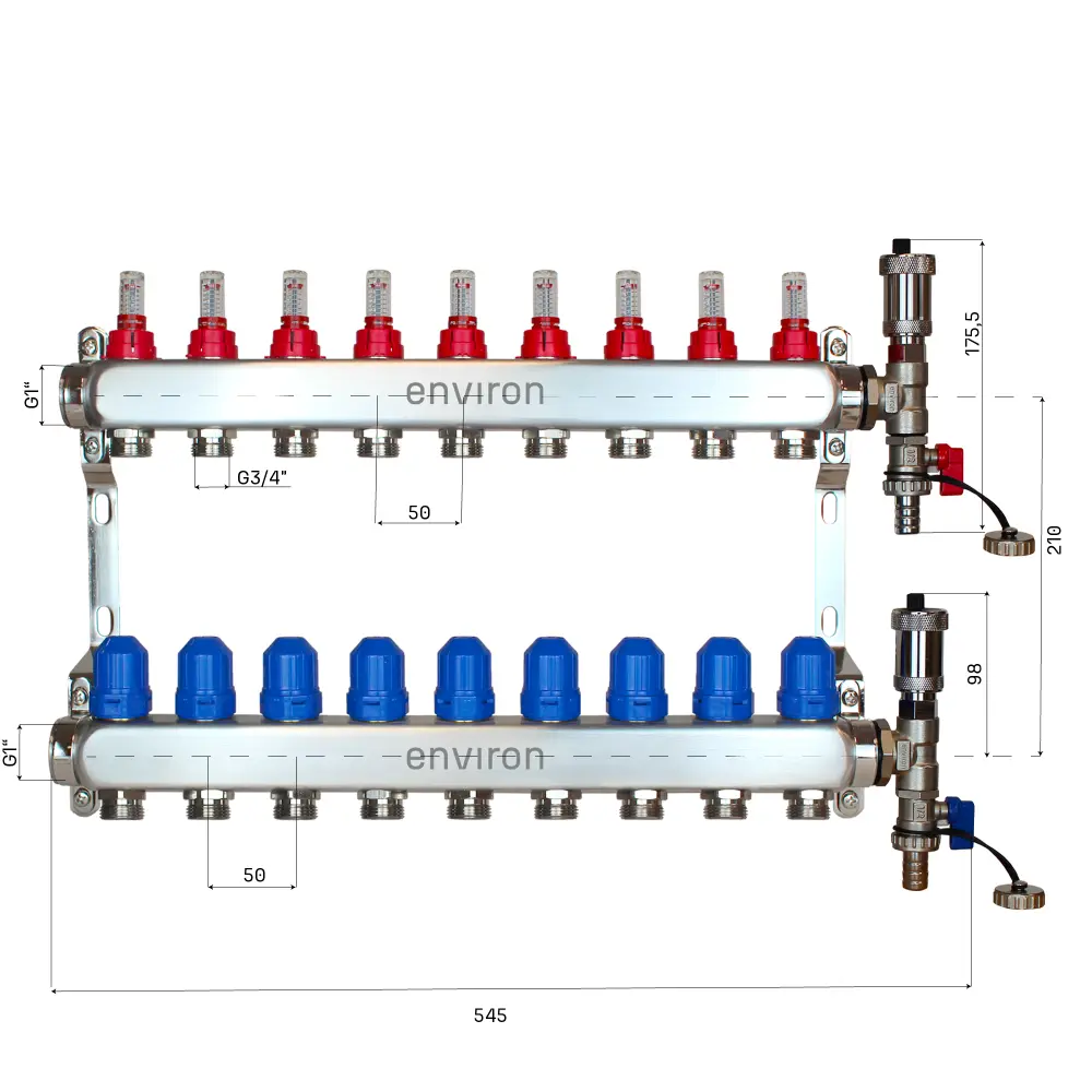 Festwertregelset M059 mit Grundfos UPM3 25/6 Hocheffizienzpumpe und Heizkreisverteiler und Zubehör