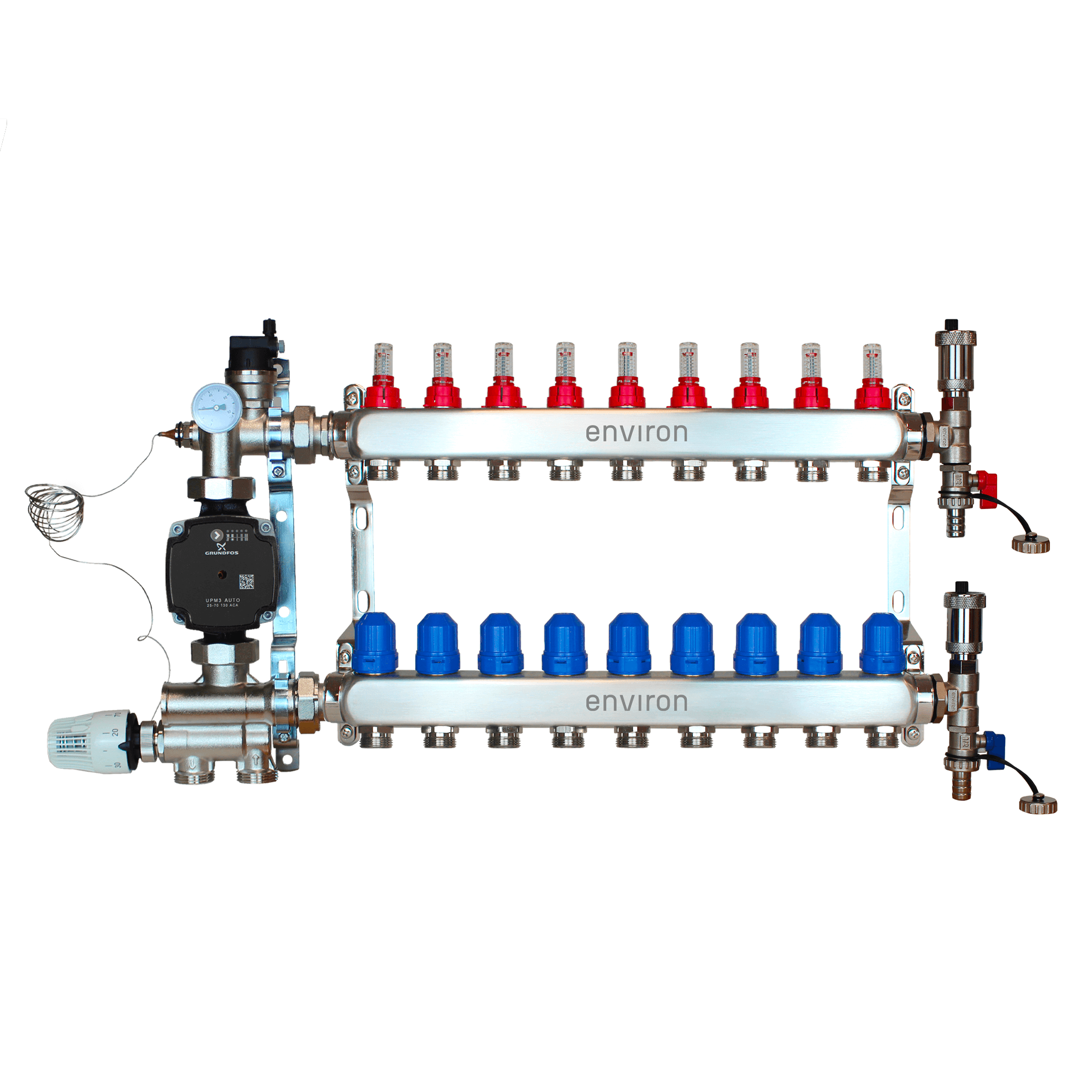 Festwertregelset M059 mit Grundfos UPM3 25/6 Hocheffizienzpumpe und Heizkreisverteiler und Zubehör