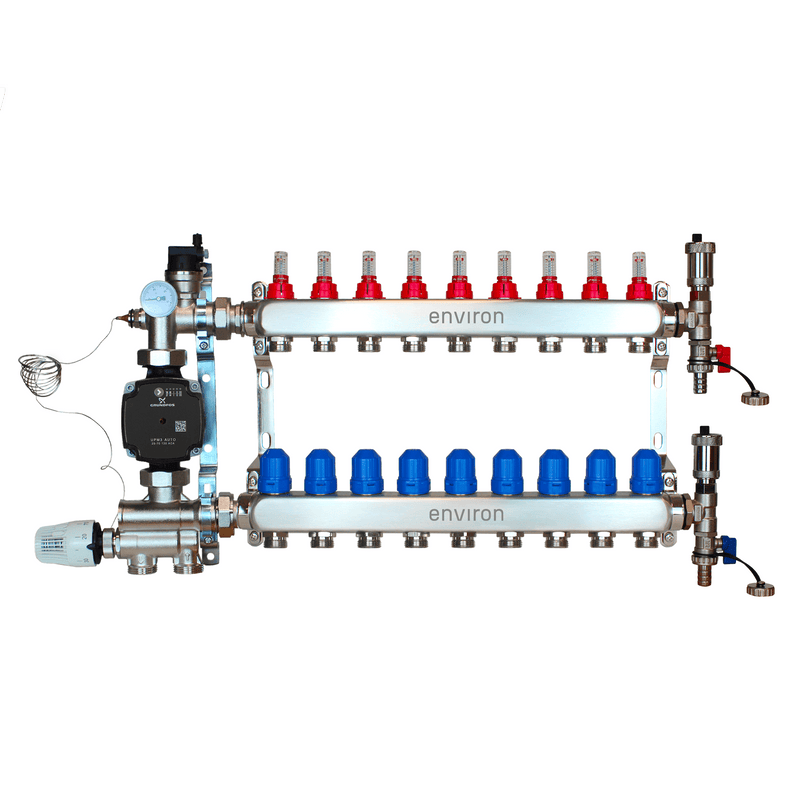 Festwertregelset M059 mit Grundfos UPM3 25/6 Hocheffizienzpumpe und Heizkreisverteiler und Zubehör