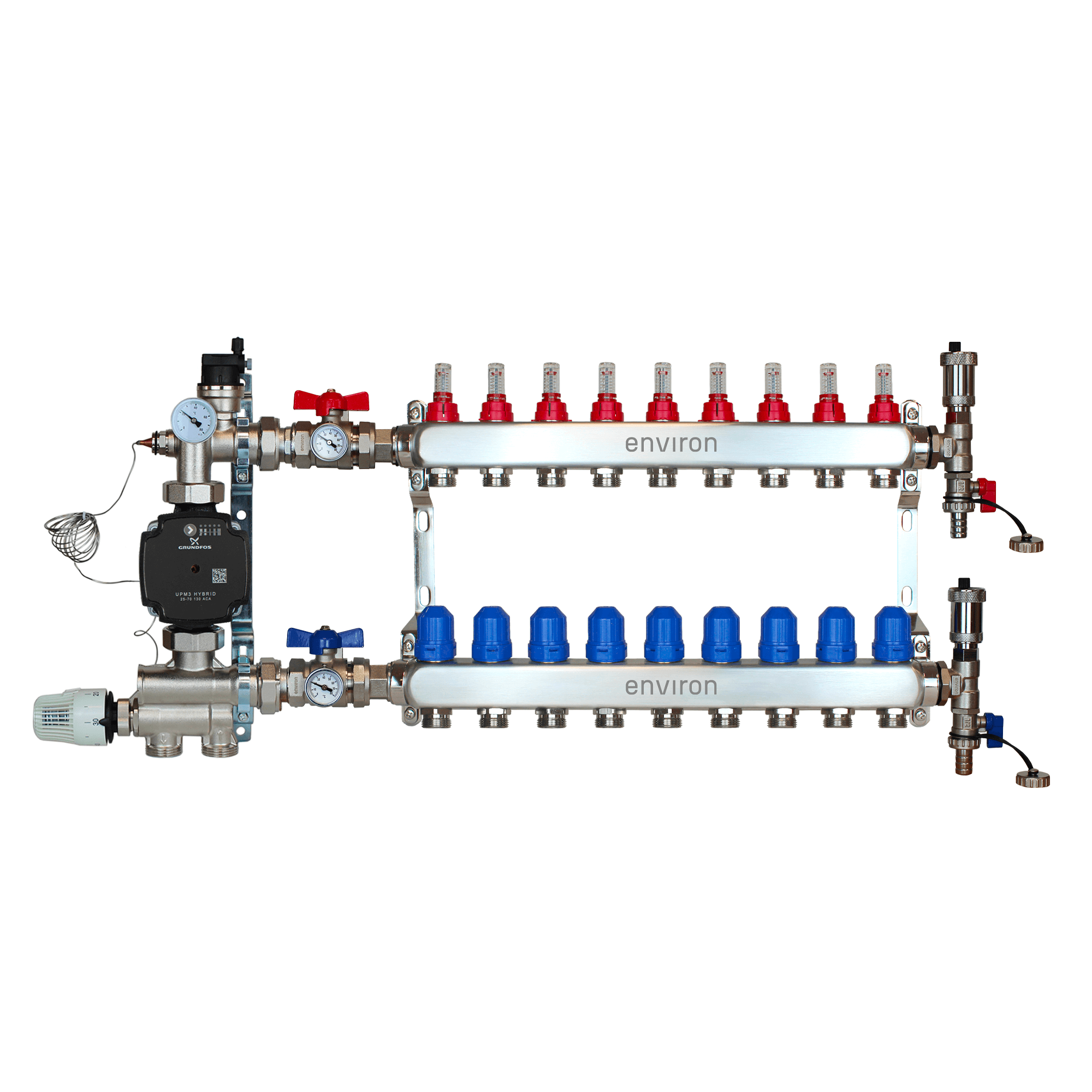 Festwertregelset M059 mit Grundfos UPM3 25/6 Hocheffizienzpumpe und Heizkreisverteiler und Zubehör