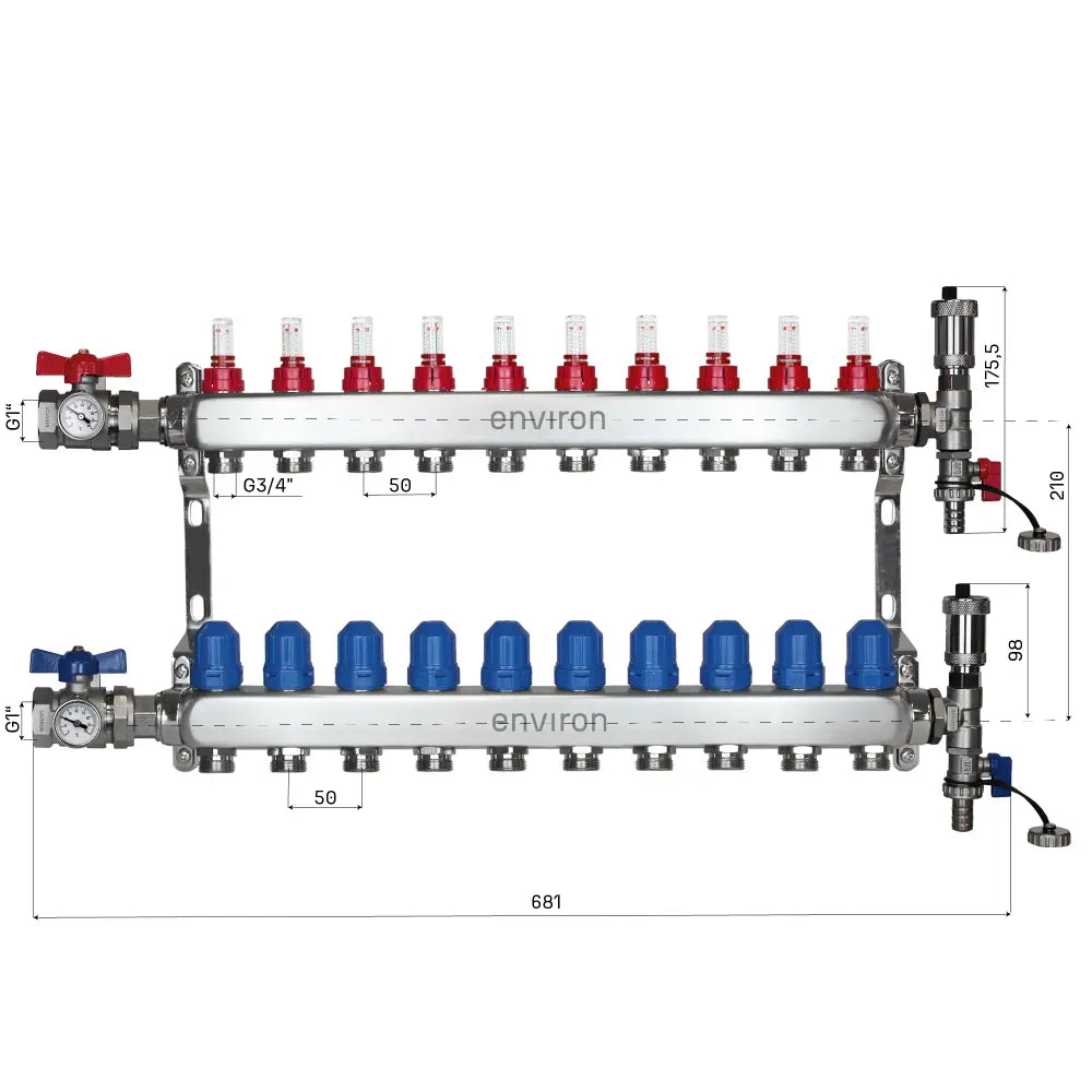 Festwertregelset M059 mit Grundfos UPM3 25/6 Hocheffizienzpumpe und Heizkreisverteiler und Zubehör