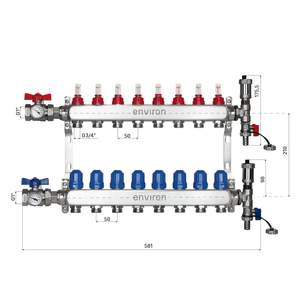 Festwertregelset M059 mit Grundfos UPM3 25/6 Hocheffizienzpumpe und Heizkreisverteiler und Zubehör
