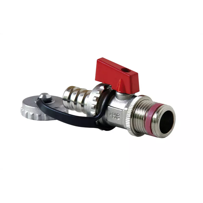 Robinet à boisseau sphérique KFE 1/2'' modèle droit - conception robuste - laiton nickelé - DN15 à PN16 - auto-obturant