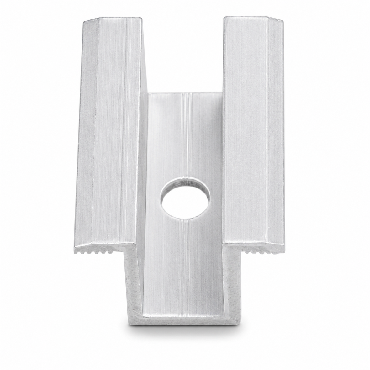 Abrazadera central universal de aluminio para módulos de 30-50 mm