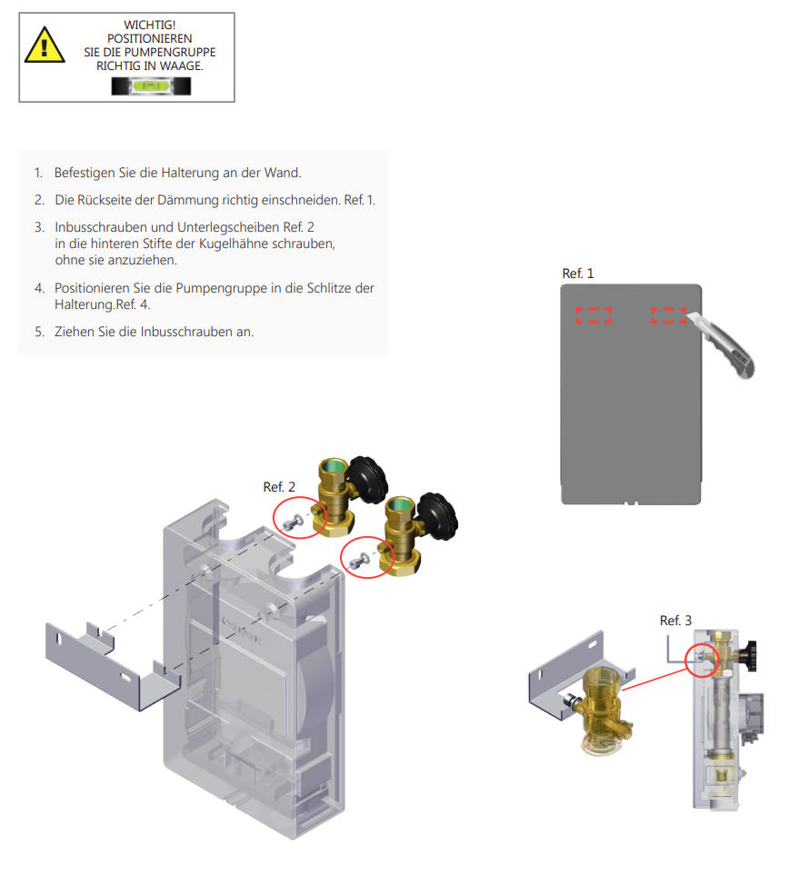 ProfiMix / EcoMix Pumpengruppen Wandhalterung