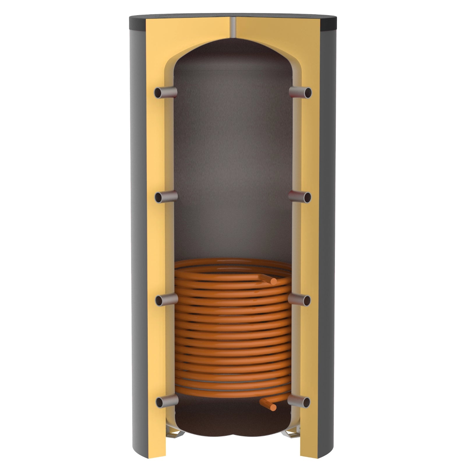 PSR 500 – Pufferspeicher 500 Liter – mit 1 Wärmetauscher – PU-Hartschaum
