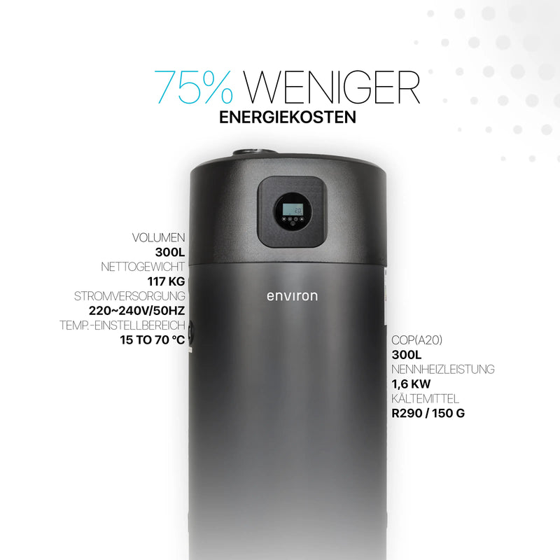AquaBoost A+ domestic hot water heat pump 300l floor-standing installation