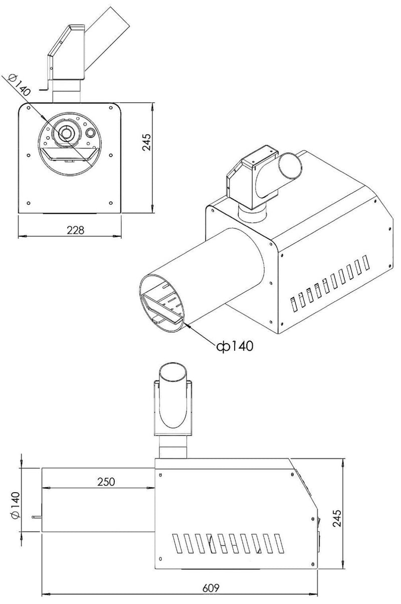 Robin Wood RW 8–35 kW Pelletbrenner-Set – mit 300 L Beistelltank, Förderschnecke & Flansch