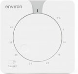 environ Raumthermostat ENRTH1 Unterputz 230V – mechanisch, 5–40°C, mit LED & ON/OFF-Schalter