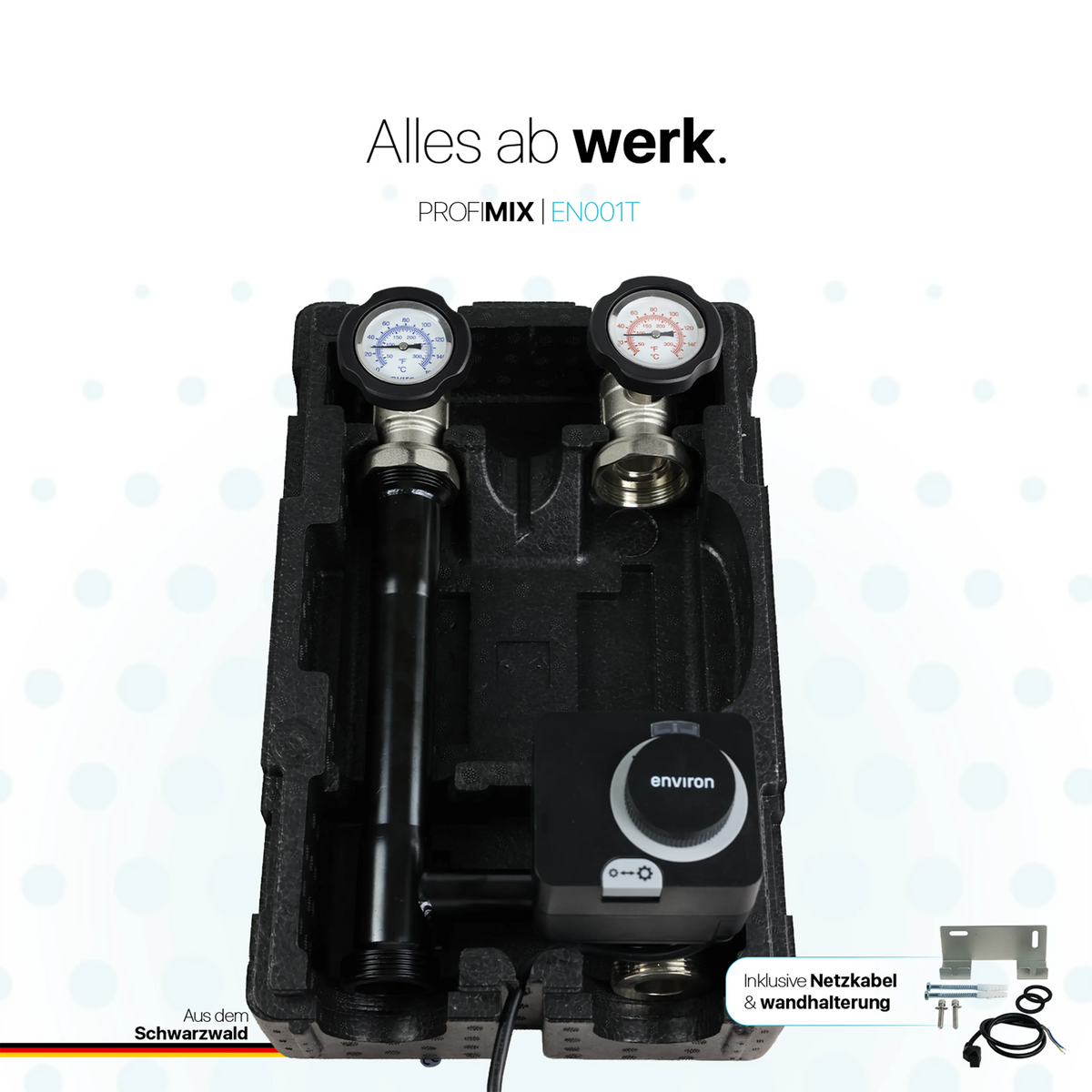 ProfiMix Heizkreispumpengruppe mit Drei-Wege-Mischer “T”, Environ END05 Stellmotor, ohne Pumpe
