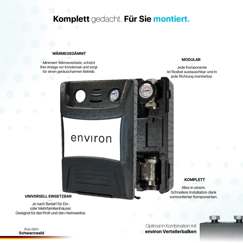 ProfiMix Heizkreispumpengruppe mit Drei-Wege-Mischer, Environ END05 Stellmotor, ohne Pumpe