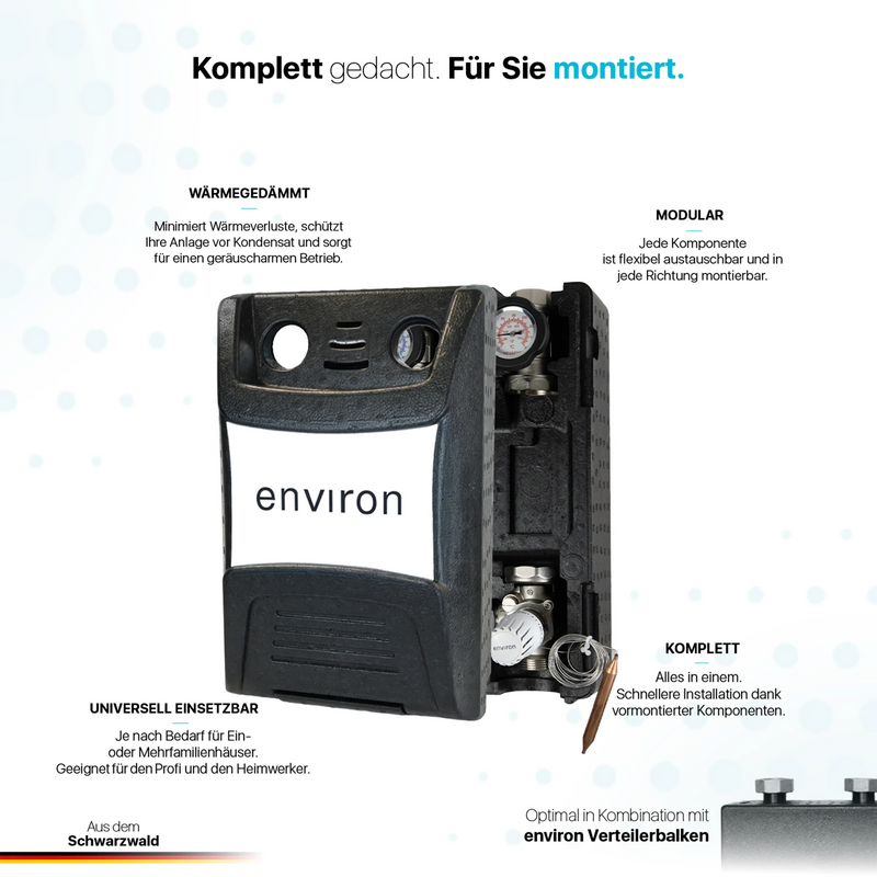 ProfiMix Heizkreispumpengruppe mit Drei-Wege-Mischer, Kapillar-Thermostatkopf 20-70°C, ohne Pumpe