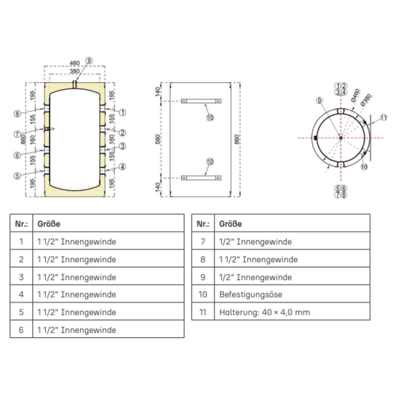 Acumulador micro Optimus acero inoxidable – 40 / 60 / 80 / 100 / 200 litros – clase de eficiencia energética A