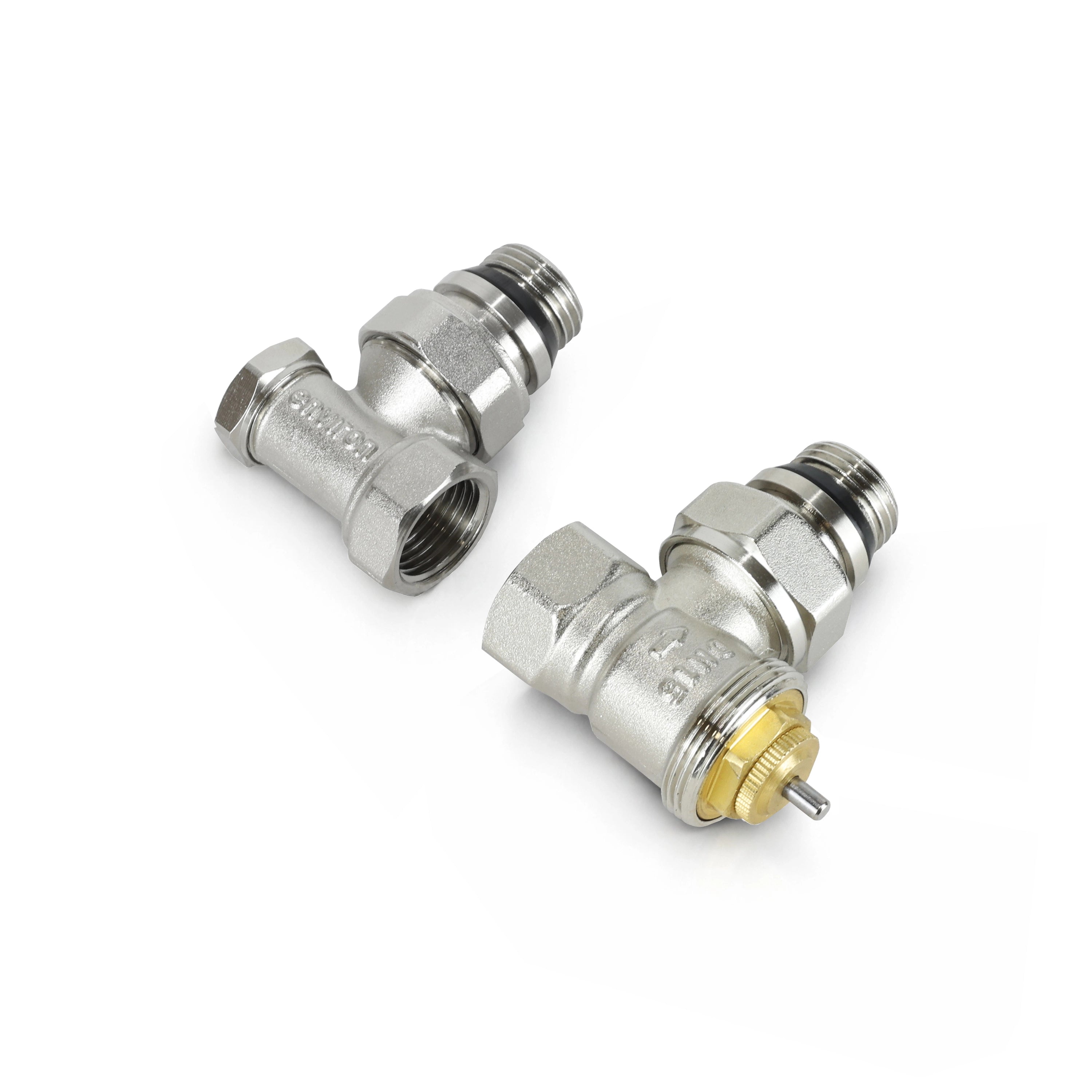 Thermostatventil & Rücklaufventil Set 1/2" Eckform – mit Thermostatkopf M30 x 1,5