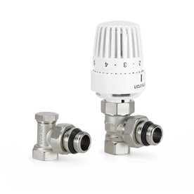 Thermostatventil & Rücklaufventil Set 1/2" Eckform – mit Thermostatkopf M30 x 1,5