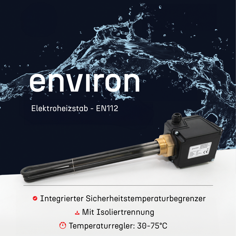 Resistenza elettrica 2,5 kW – termostato e isolamento – 230V – 1½" maschio