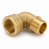 Raccordo filettato in ottone a gomito 90° IG x AG – 3/8", 1/2", 3/4", 1"
