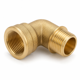Raccordo filettato in ottone a gomito 90° IG x AG – 3/8", 1/2", 3/4", 1"