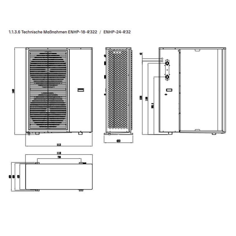 A+++ environ EcoHeat Monoblock Wärmepumpe 6 bis 24 kW wählbar