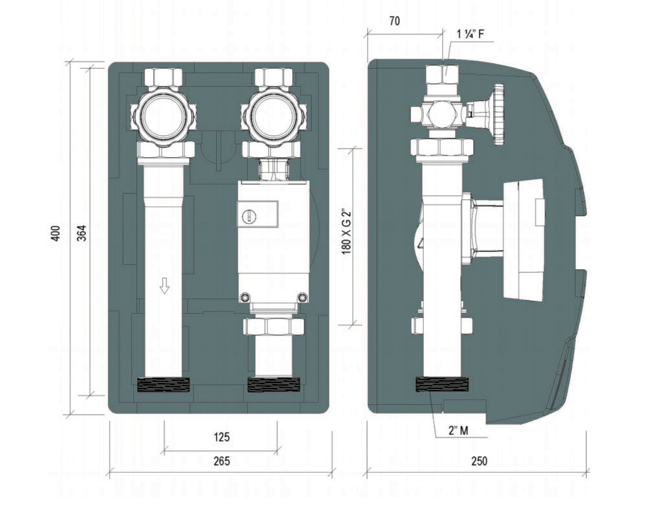 ProfiMix EN003 DN32 direkte Heizkreispumpengruppe und Lowara eco2 32-8/180 Hocheffizienzpumpe