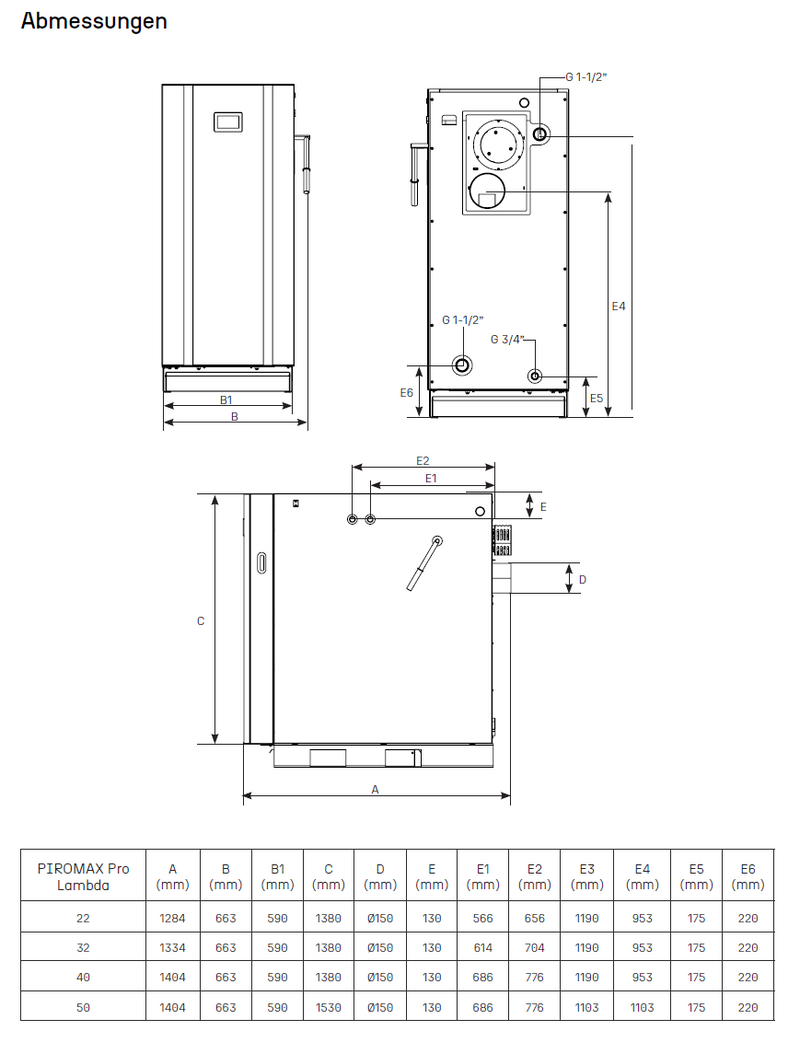 A+ Pyromax Pro Lambda 22 - 49 kW automatischer Holzvergaser mit Anschlusspaket