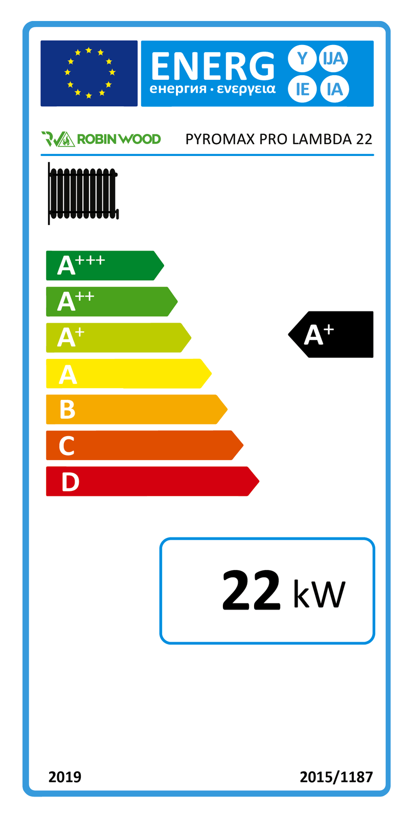 Robin Wood Pyromax Pro Lambda 22 kW – caldera de gasificación de madera A+